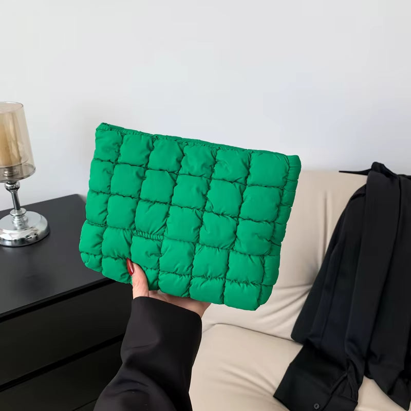 Wholesale Women Cosmetic Quilted Bag Square Makeup Storage Clutch Bags Simple Girl Lipstick Toiletry Organizer Small Handbag