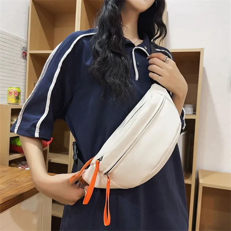 Men'S Chest Bag, Trend Small Sports Bag, Casual Travel Crossbody Bag, Unisex Mobile Waist Bag, Nylon Single Women Shoulder Bag