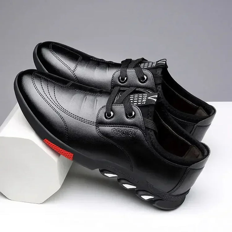 Men'S Casual Leather Shoes Spring 2025 Men'S Shoes Comfortable Silp on Work Shoes Male Soft Non-Slip Loafers Summer Flat Shoes