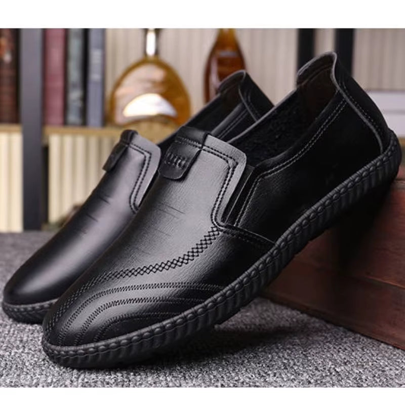 2024 Autumn Casual Men'S Shoes Versatile Soft Leather Footwear Fashion Comfortable Loafers Male Breathable New Flat Zapatos