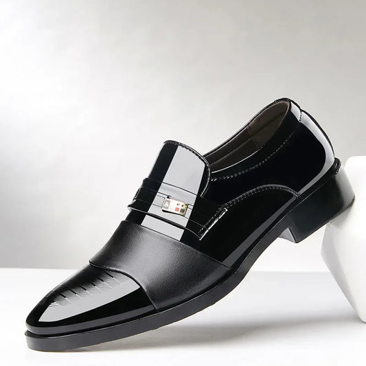 Luxury Leather Men Shoes for Wedding Formal Oxfords Business Casual Office Work Shoes for Men Classic Men'S Pointy Dress Shoes