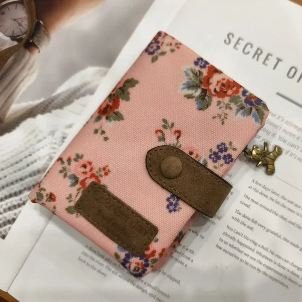 Women Cute Zipper Hasp Short Wallet PU Leather-Capacity Coin Purse Money Bag Frosted Printing ID Card Holder Girl Cute Clutch