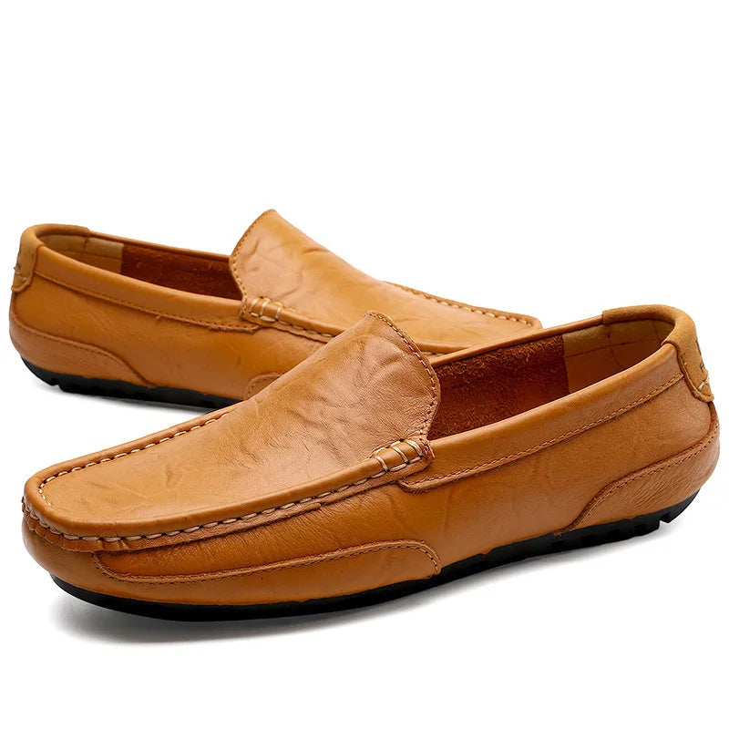 Shoes Leather Men Luxury Trendy Casual Slip on Formal Loafers Men Moccasins Italian Black Male Driving Shoes Sneakers plus Size