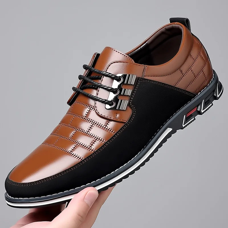 Brand Men'S Casual Shoes Fashion Classic Men'S Pu Leather Shoes Hot Sale Breathable Business Lace-Up Men Shoes plus Size 38-50