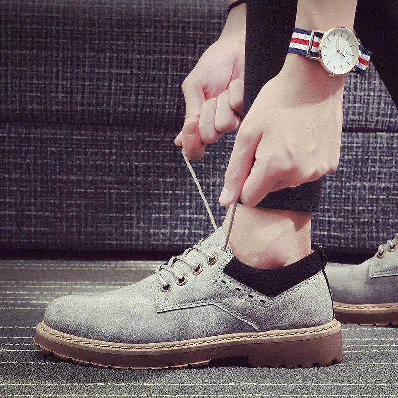 Fashion Retro Leather Men'S Shoes New British Wind Retro Tooling Shoes Men Casual Shoes Platform Sneakers Men Zapatos De Hombre