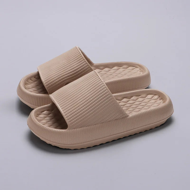 2026 Summer Non-Slip Soft Cloud Slippers Women Comfy Eva Thick Platform Slides Woman Couple Bathroom Home Flip Flops 45