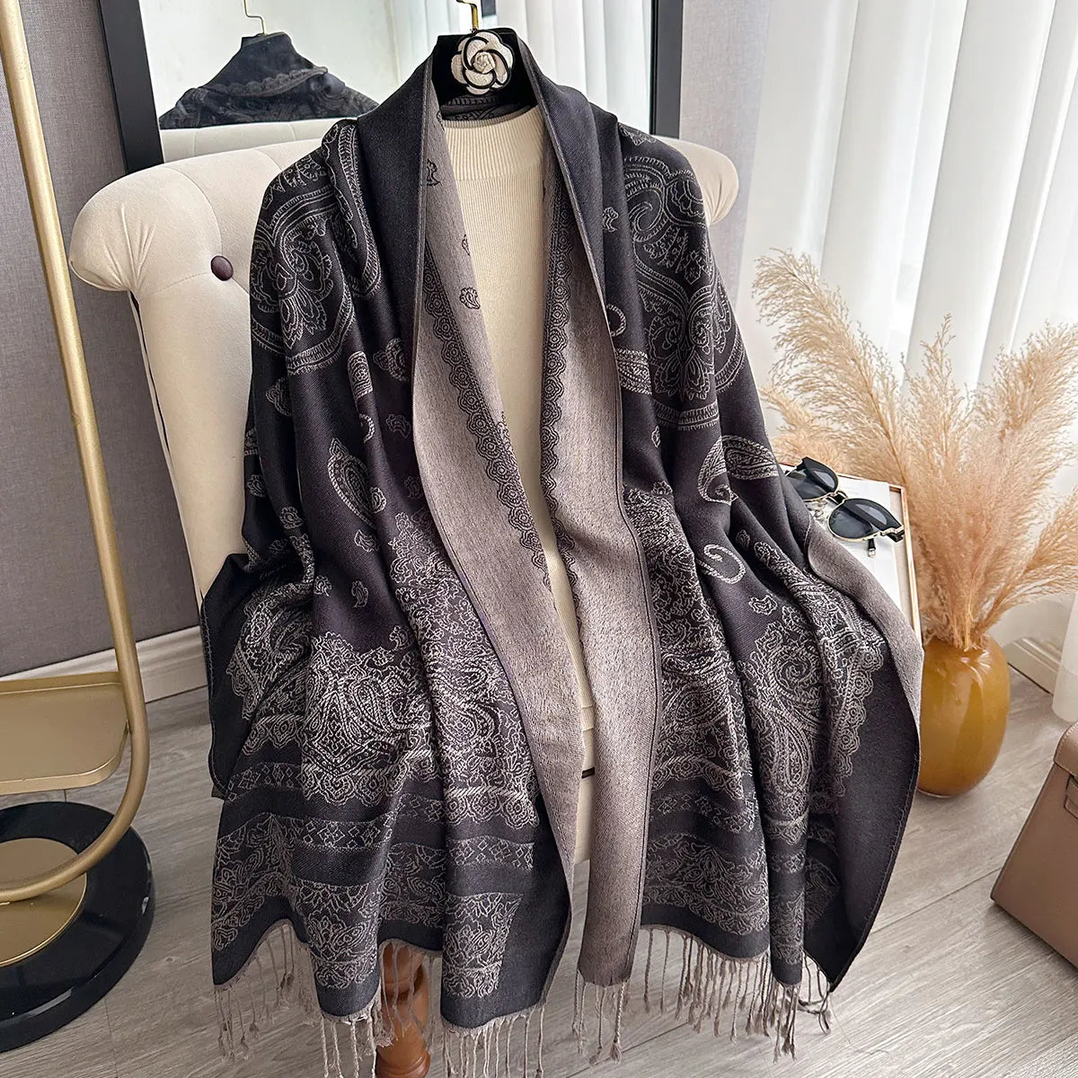 New Luxury Brand Bohemia Pashmina Paisley Hijab Scarf Long Muslim Shawl Female Foulard Soft Turban Wraps for Women Headband