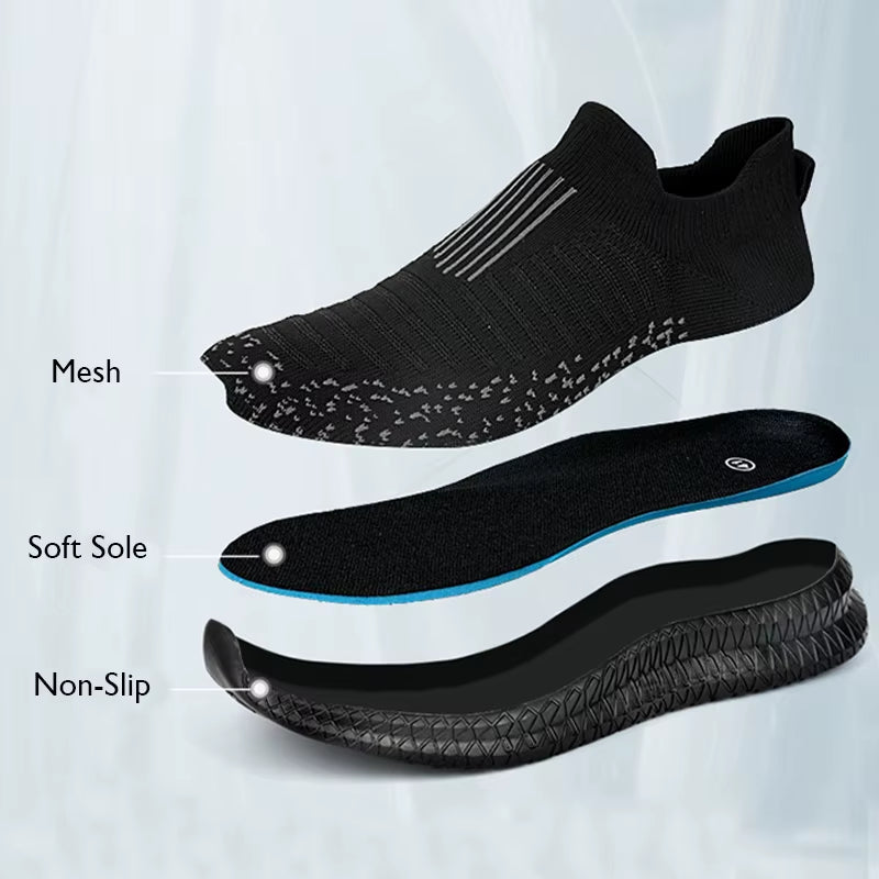 Breathable Men Casual Shoes Lightweight Outdoor Male Walking Shoes Anti-Slip Men'S Sneakers Slip on Flats Vulcanized Shoes 2023