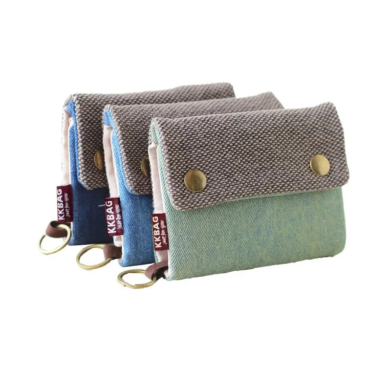 Canvas Cartoon Totoro Cat Printed Dog Women Fold Short Wallet Organizer Cute Mini Money Key Bag Coin Pocket Purse for Children