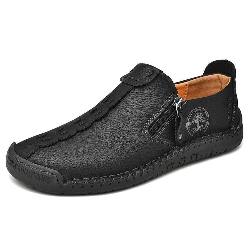 Handmade Leather Men Shoes Casual Slip on Men Loafers Designer Soft Sole Moccasins Comfortable Anti-Slip Walking Shoes plus Size