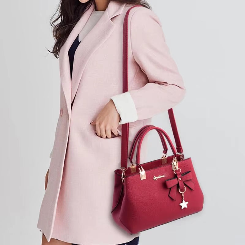 New Elegant Shoulder Bag for Women Luxury Designer Handbags Female Bags Plum Bowknot Sweet Messenger Crossbody Bag