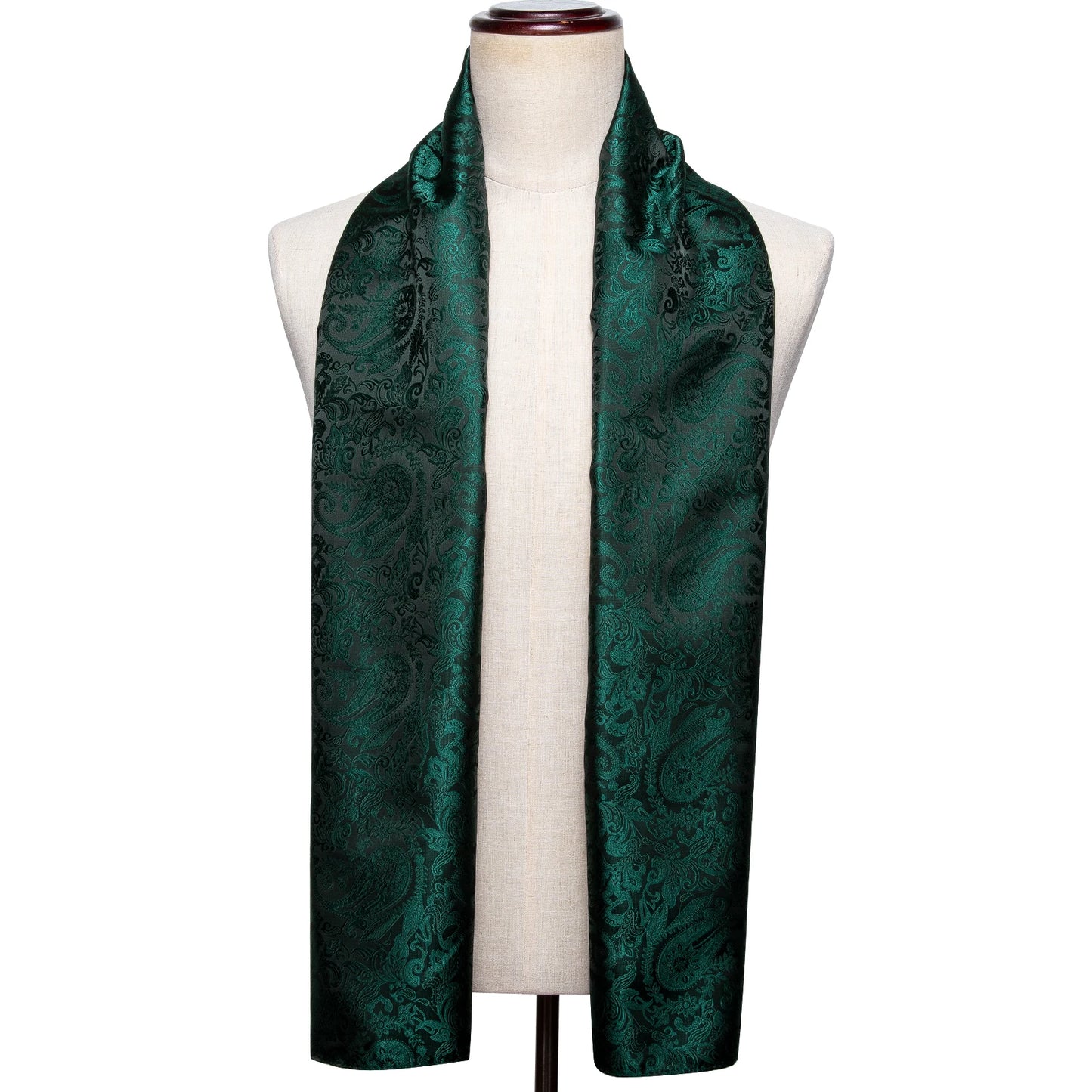 New Fashion Men Scarf Green Jacquard Paisley Silk Scarf Autumn Winter Casual Business Suit Shirt Scarf 160*50Cm