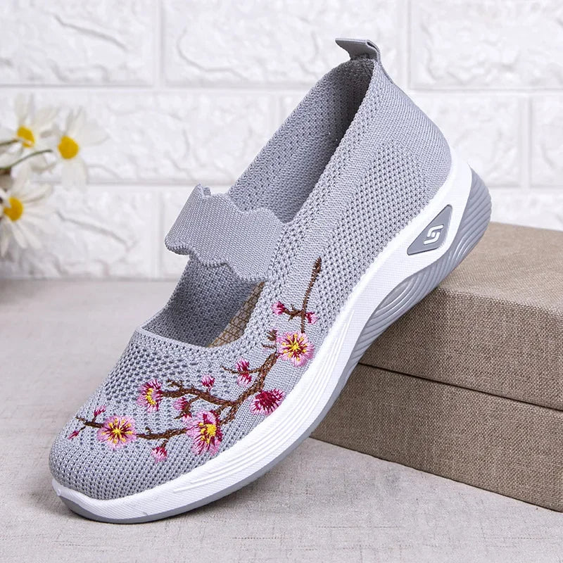 ​Women'S Shoes 2025 Summer Casual Sneakers Breathable Embroidered Chunky Sole Affordable Free Shipping​