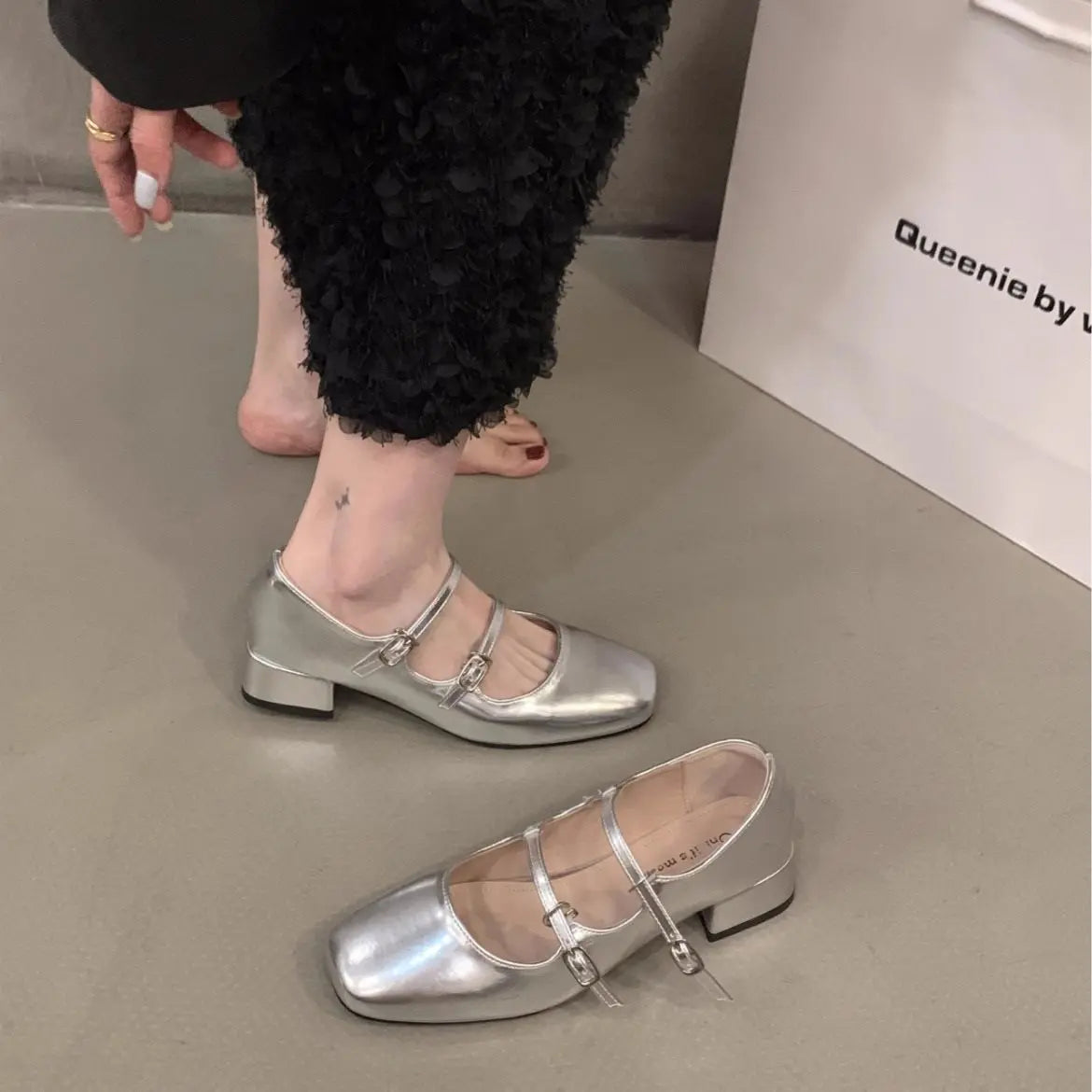 Mary Jane Shoes for Women Retro Medium Heel Women'S Single Shoes Fashion Gloss Soft Comfort Ballet Shoes Zapatos De Mujer 2026