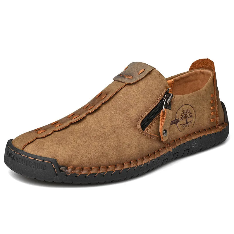 Handmade Leather Men Shoes Casual Slip on Men Loafers Designer Soft Sole Moccasins Comfortable Anti-Slip Walking Shoes plus Size