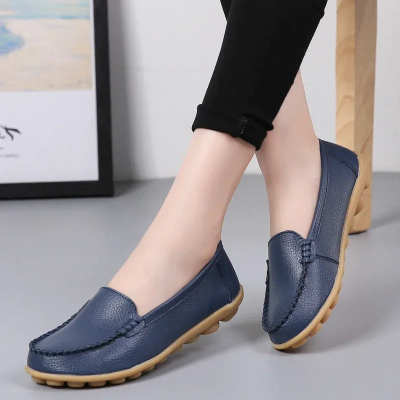 Women Flats Ballet Shoes Woman Cut Out Leather Breathable Moccasins Women Boat Shoes Ballerina Ladies Casual Shoes