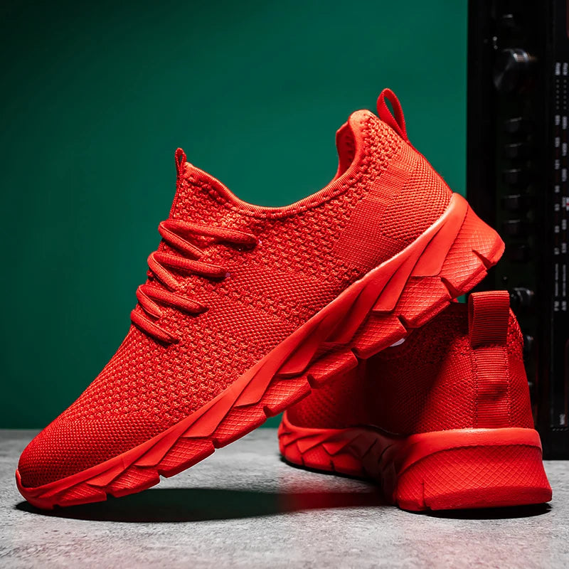 Men'S Shoes Four Seasons New plus Size Flying Weaving Lightweight Breathable Casual Sports Shoes Soft Sole Outdoor Running Shoes