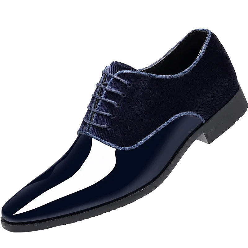 Men'S Oxford Shoes Lace up Formal High Gloss Low Top Square Toe Suit Tuxedo Dress Shoes for Business Casual Shoe for Mens 2026