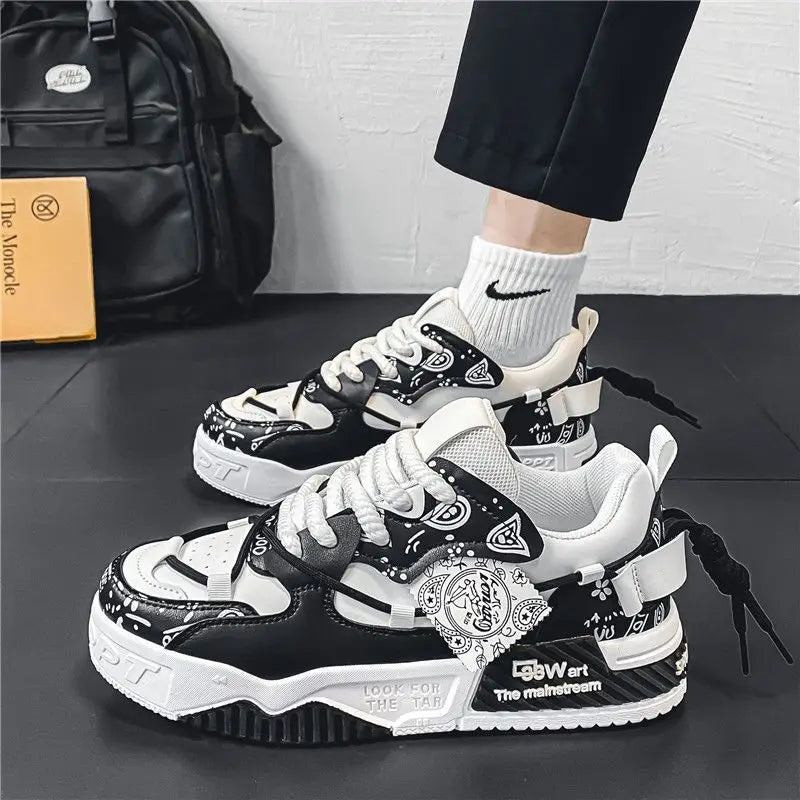 Fashion Skate Shoes Men'S Sneakers Men Breathable Running Shoes Outdoor Mesh Casual Shoe Man Lace up Vulcanized Shoes Zapatillas