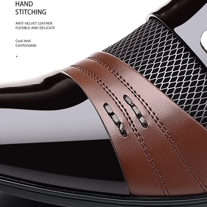 Oxford Shoes Men'S Luxury Lacquer Wedding Shoe Pointed Toe Dress Shoes for Men Classic Business Men Leather Shoes Big Size 38-48