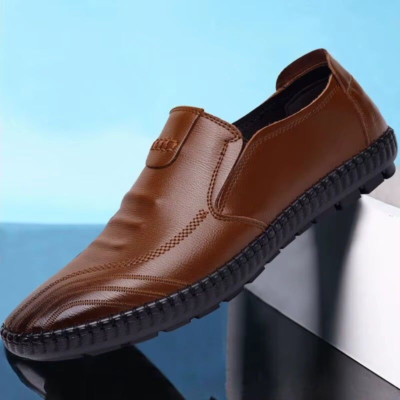 2024 Autumn Casual Men'S Shoes Versatile Soft Leather Footwear Fashion Comfortable Loafers Male Breathable New Flat Zapatos