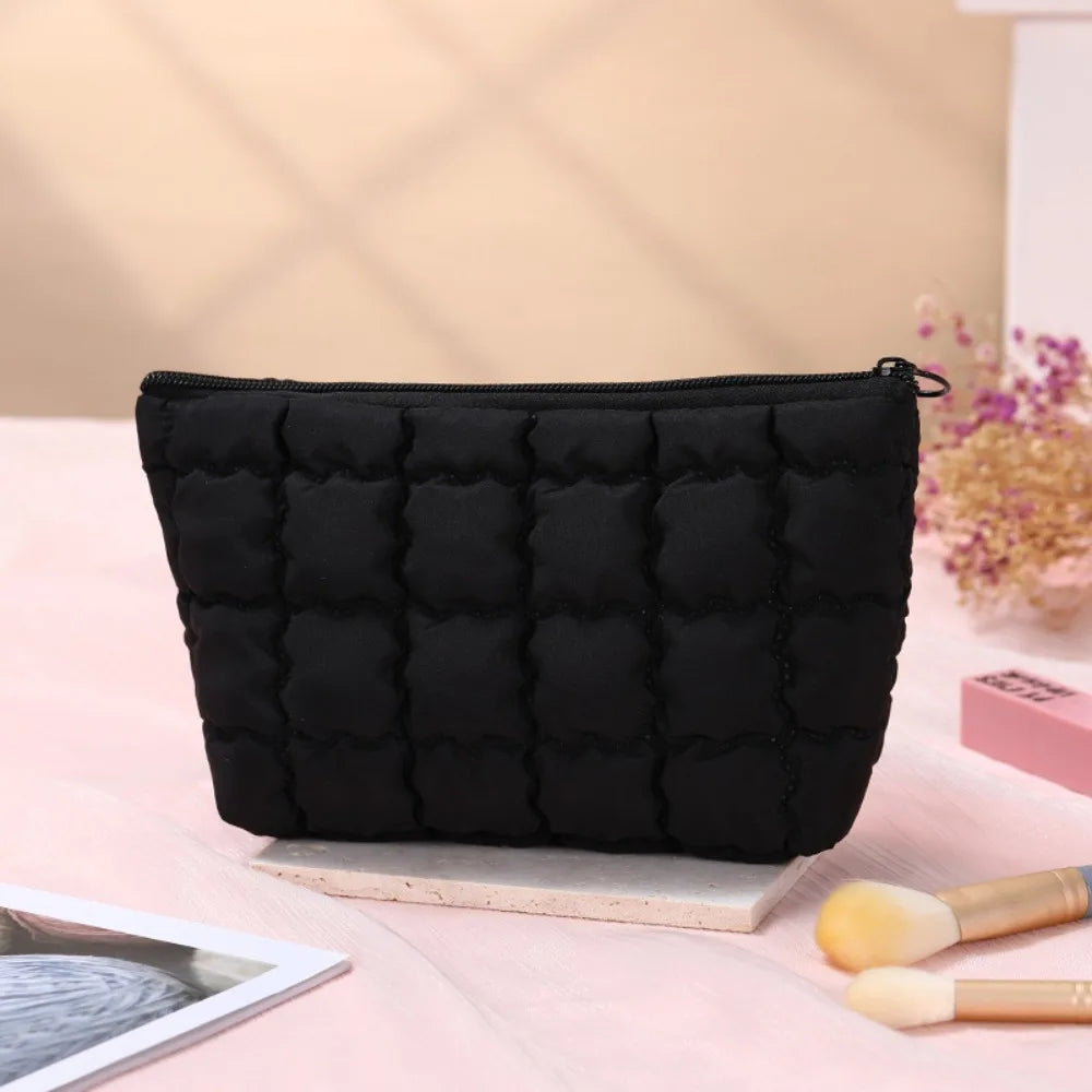 Fashion Women Bubble Cosmetic Handbag Travel Organizer Cloud Makeup Lipsticks Cotton Pouch Fashion Large Capacity Zipper Bag