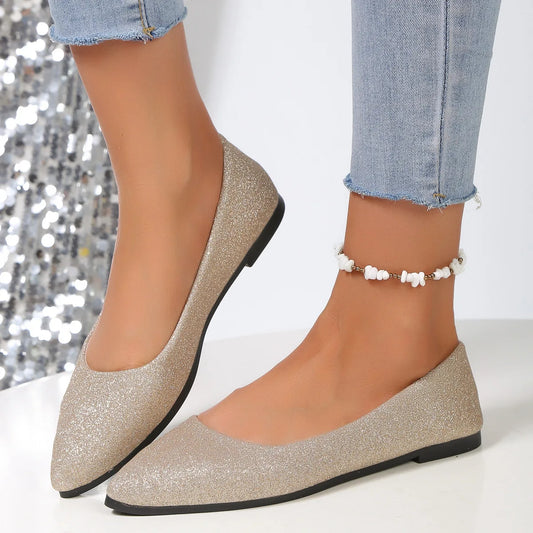 2024 Fashion Slip on Loafers Breathable Summer Ballet Shallow Flats Women Soft Bottom Pointed Toe Boat Shoes plus Size 43