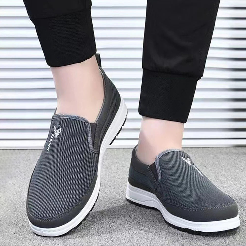 Men Penny Boat Shoes Sports Shoes Breathable Orthopedic Travel Plimsolls Flat Slip on for Outdoor Activity Hiking Walking