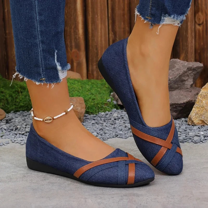 2025 Spring and Autumn New Fashionable Breathable Comfortable Flat Shoes anti Slip Large Women'S Shoes Casual Shoes