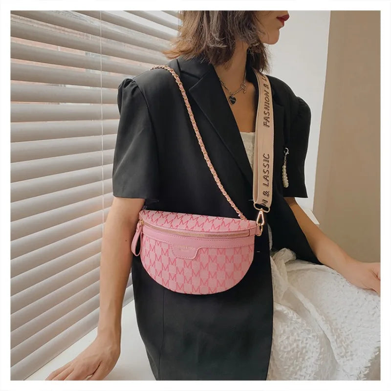 Ins Women'S Summer Fashion Waist Bag Street Trend Canvas Belt Bag Fashion Women'S Shoulder Bag Crossbody Bags for Women Belt Bag