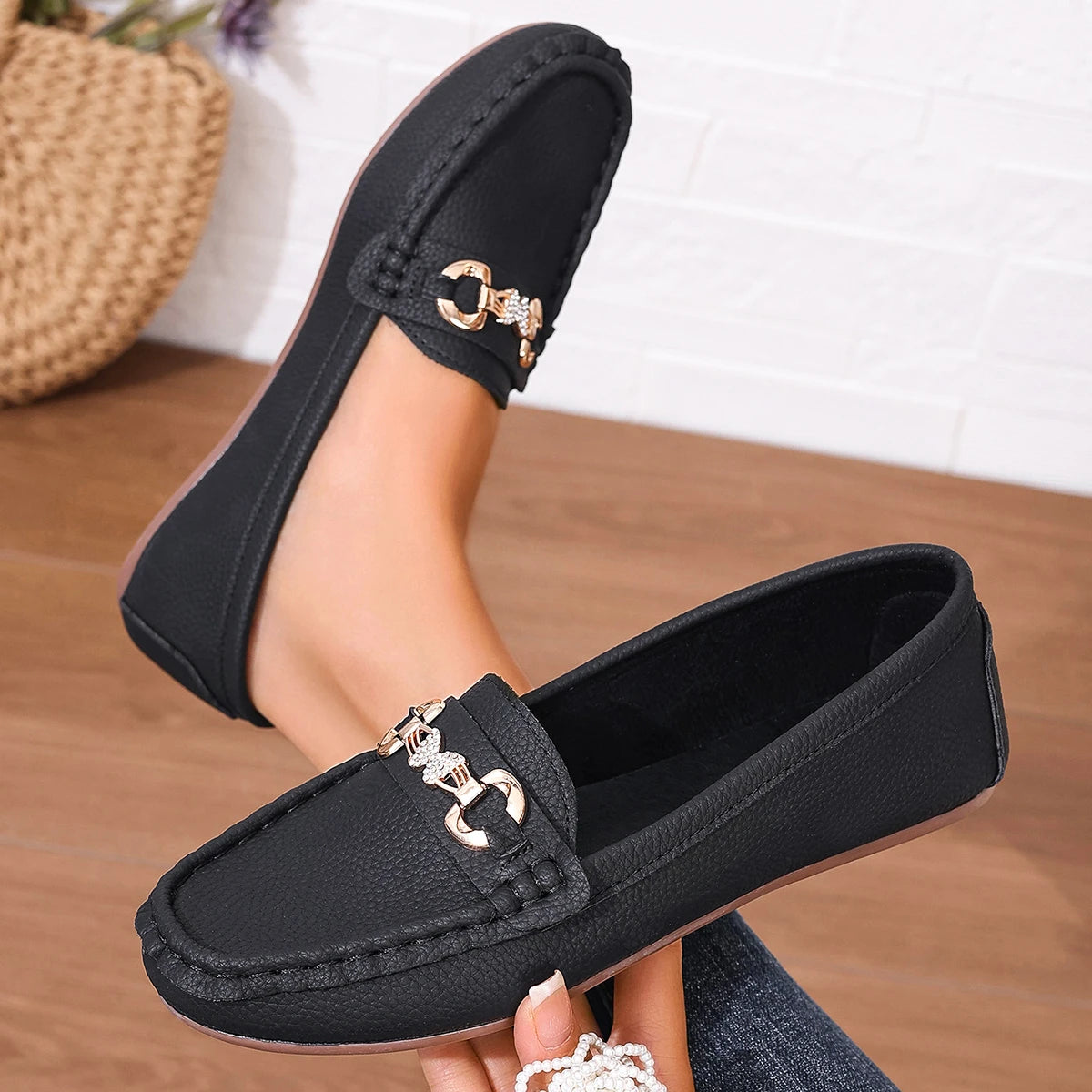 Women Loafers round Toe Solid Soft Sole Flat Sneakers Women Casual Slip on Mary Jane Shoes Spring Autumn Fashion Shoes Women