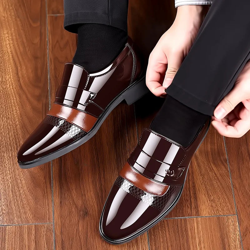 Luxury Mens Leather Shoes Retro Carved Lace-Up Brogue Oxford Wedding Men Dress Shoes Male Formal Business Gentleman Office Shoes