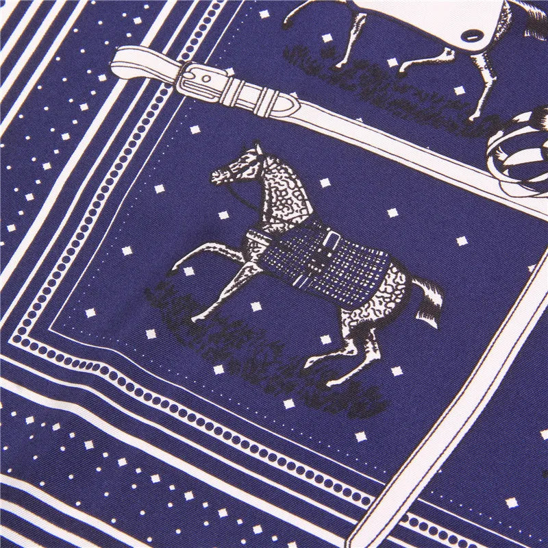 90Cm Hand Rolled Hem Paisley Horse Twill Silk Square Scarf Women Shawl Brand Hijab Scarf Foulard Head Scarves Design Bandana