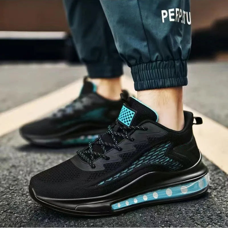 Large Size Men'S Shoes Breathable Lightweight Sports Shoes Outdoor Mesh Black Walking Shoes Trendy Men'S Casual Shoes Running Sh