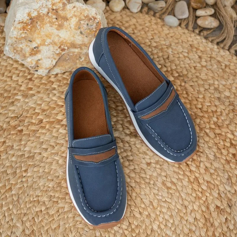 New Women'S Soft Leather Retro Single-Layer Shoes Loafers Platform Comfortable Flat Shoes Plus