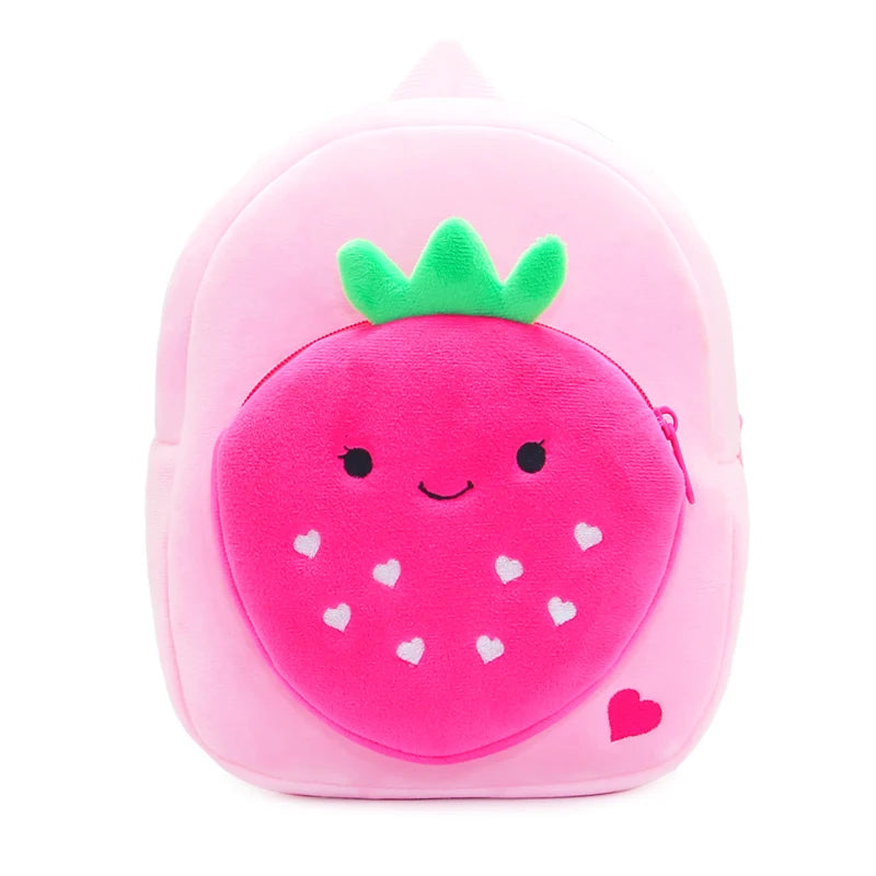 Cute Cartoon Fruit Backpack Childrens Plush Backpack Boys and Girls' Casual Mini Backpack