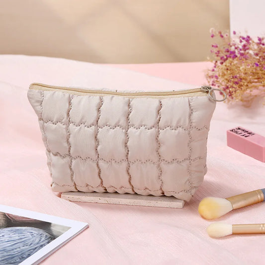 Fashion Women Bubble Cosmetic Handbag Travel Organizer Cloud Makeup Lipsticks Cotton Pouch Fashion Large Capacity Zipper Bag