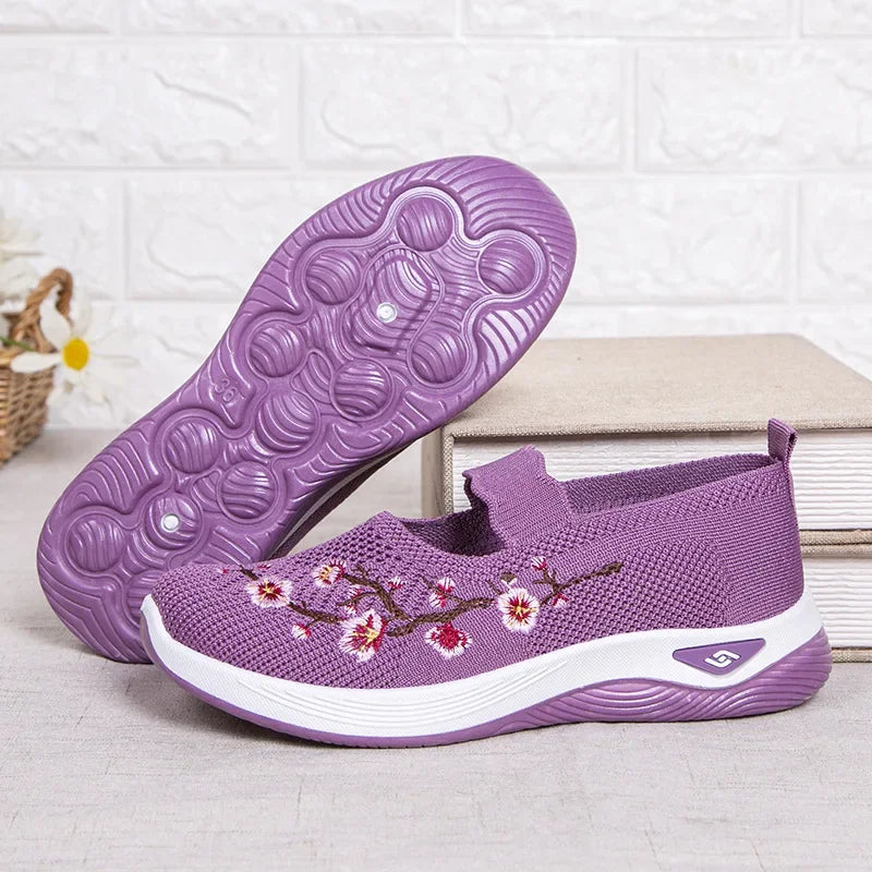 ​Women'S Shoes 2025 Summer Casual Sneakers Breathable Embroidered Chunky Sole Affordable Free Shipping​