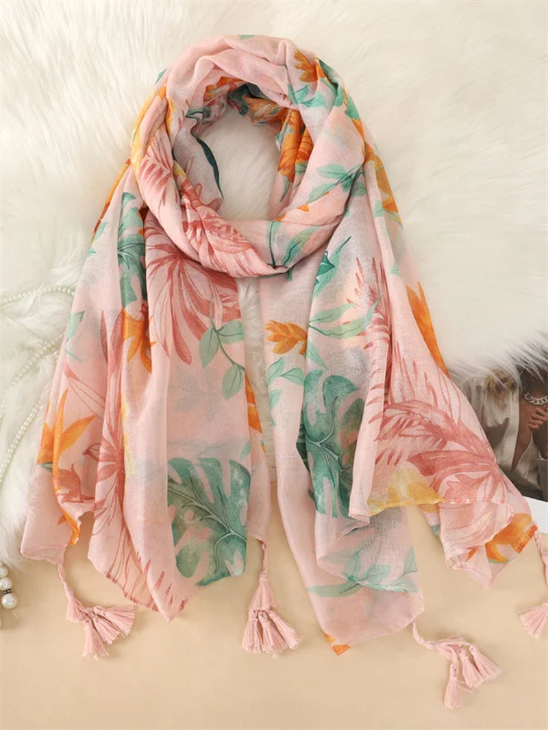 2023 Fashion Paisley Abstract Floral Tassel Viscose Shawl Scarf Lady High Quality Wrap Thin Pashmina Stole Muslim Hijab 180*90Cm