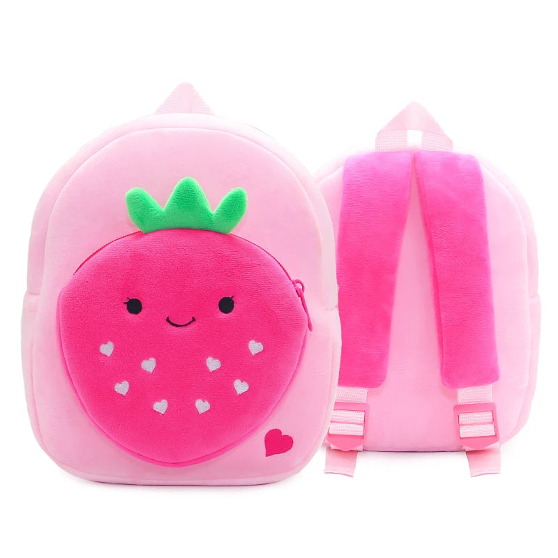 Cute Cartoon Fruit Backpack Childrens Plush Backpack Boys and Girls' Casual Mini Backpack