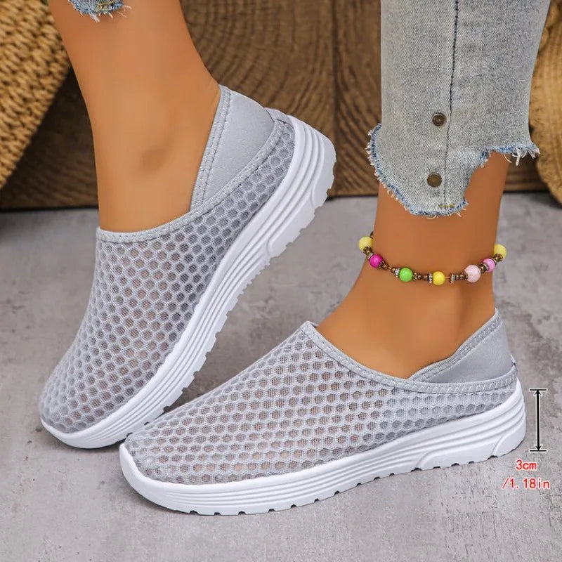 Women'S Breathable Mesh Slip-On Loafers Lightweight Casual Walking Shoes Comfortable Flat Sneakers for Daily Wear Travel Work