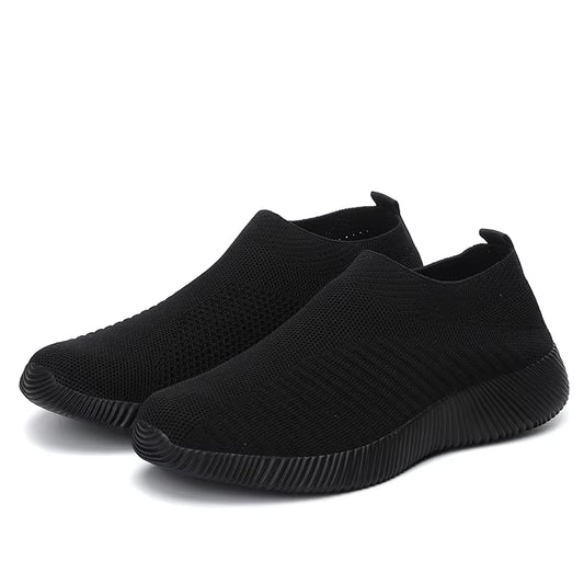 Women'S Solid Color Sneakers Breathable Mesh Woven Outdoor Lightweight Low Top Walking Running Sports Socks Shoes