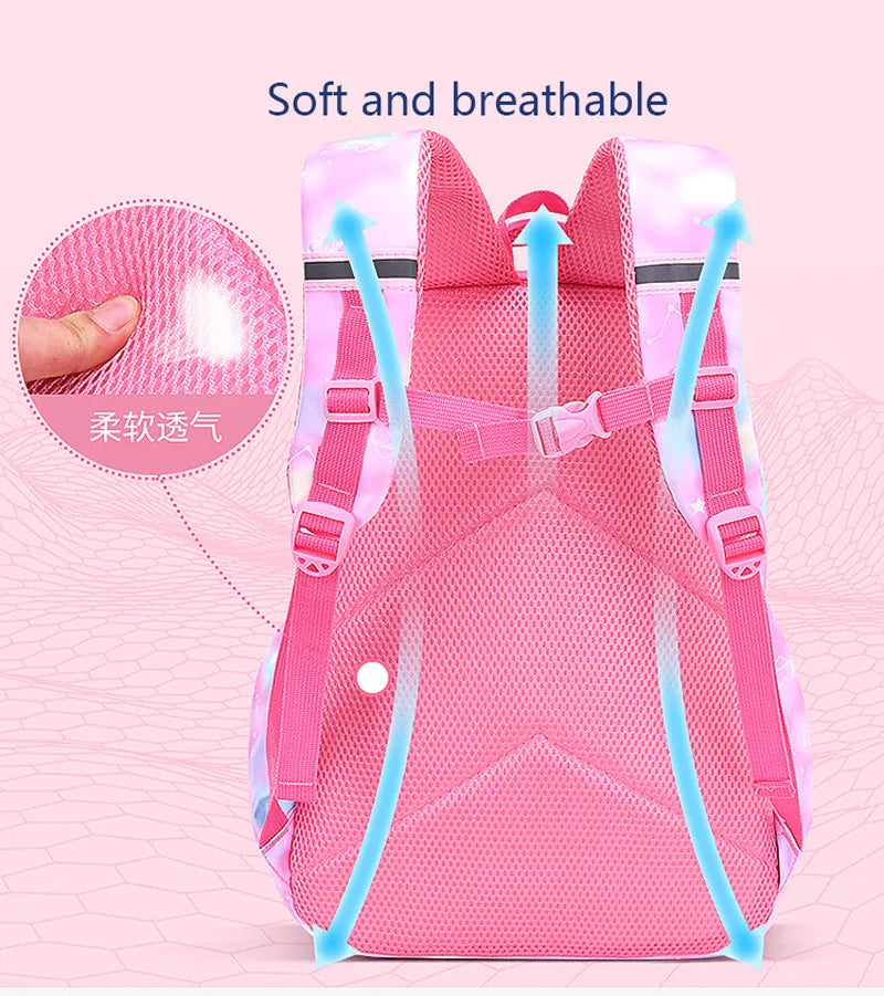 Children Girl Backpack School Bag Pink for Kid Child Teenage Schoolbag Primary Kawaii Cute Waterproof
