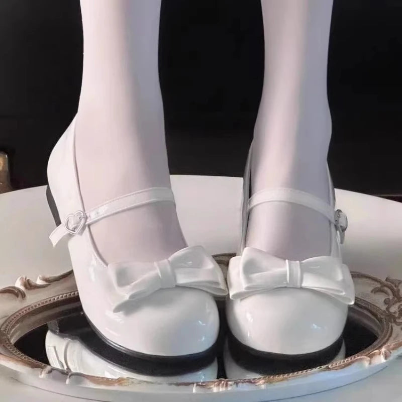 French Sweet Woman Shoe Springnew round Flat Shoes Fashion Mary Jane Shoes Cute Versatile Women Leather Shoe Simple Casual Shoes
