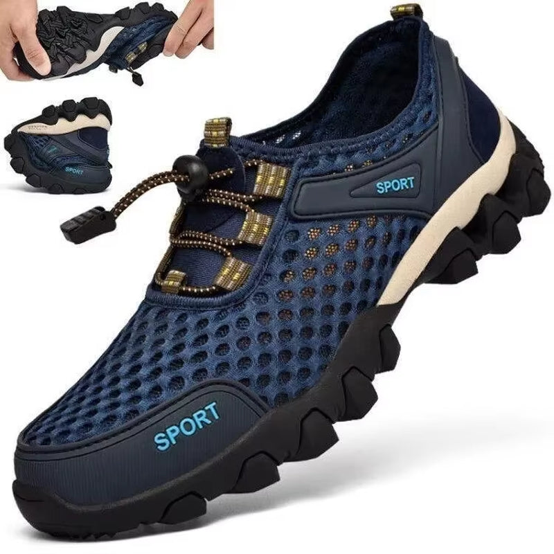 Summer Men'S Mesh Sports Shoes Fashion Mountaineering Breathable Lightweight anti Slip Shoes Outdoor Travel Running Casual Shoes