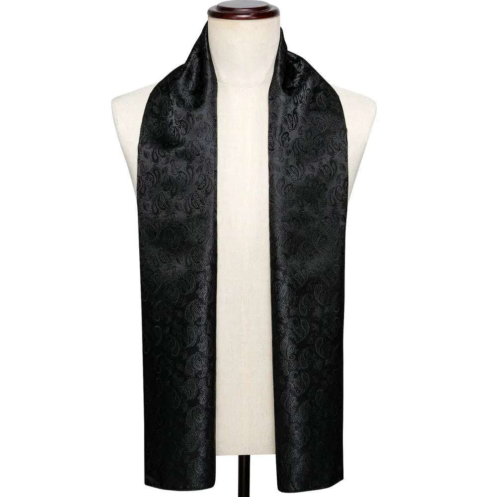 New Fashion Men Scarf Green Jacquard Paisley Silk Scarf Autumn Winter Casual Business Suit Shirt Scarf 160*50Cm