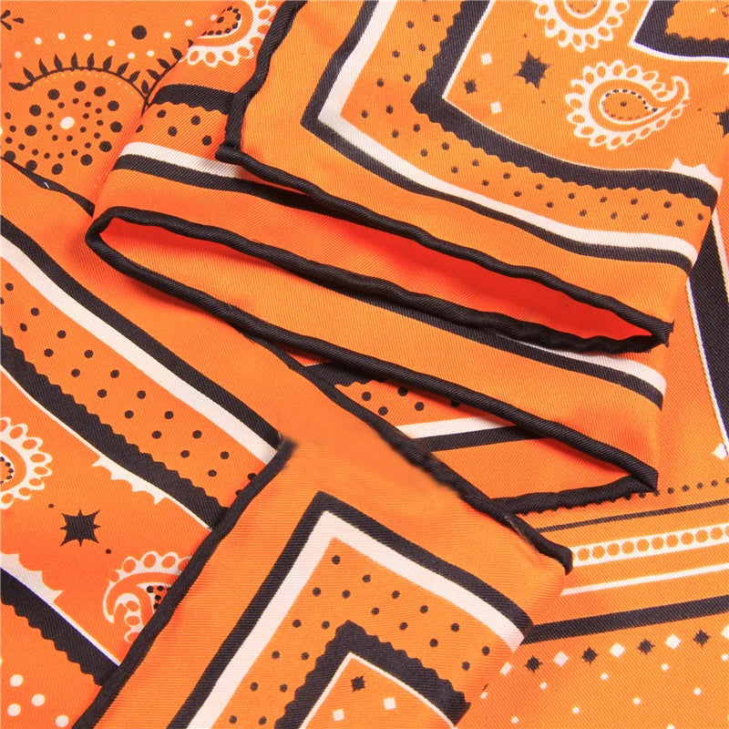 90Cm Hand Rolled Hem Paisley Horse Twill Silk Square Scarf Women Shawl Brand Hijab Scarf Foulard Head Scarves Design Bandana