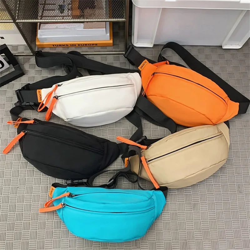 Men'S Chest Bag, Trend Small Sports Bag, Casual Travel Crossbody Bag, Unisex Mobile Waist Bag, Nylon Single Women Shoulder Bag