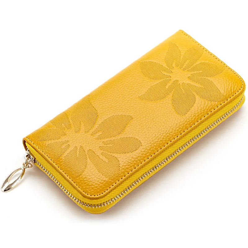Genuine Leather Women Long Wallets Female Fashion Zipper Coin Purse Lady Luxury Money Bag Credit Cards Clutch Large Phone Wallet