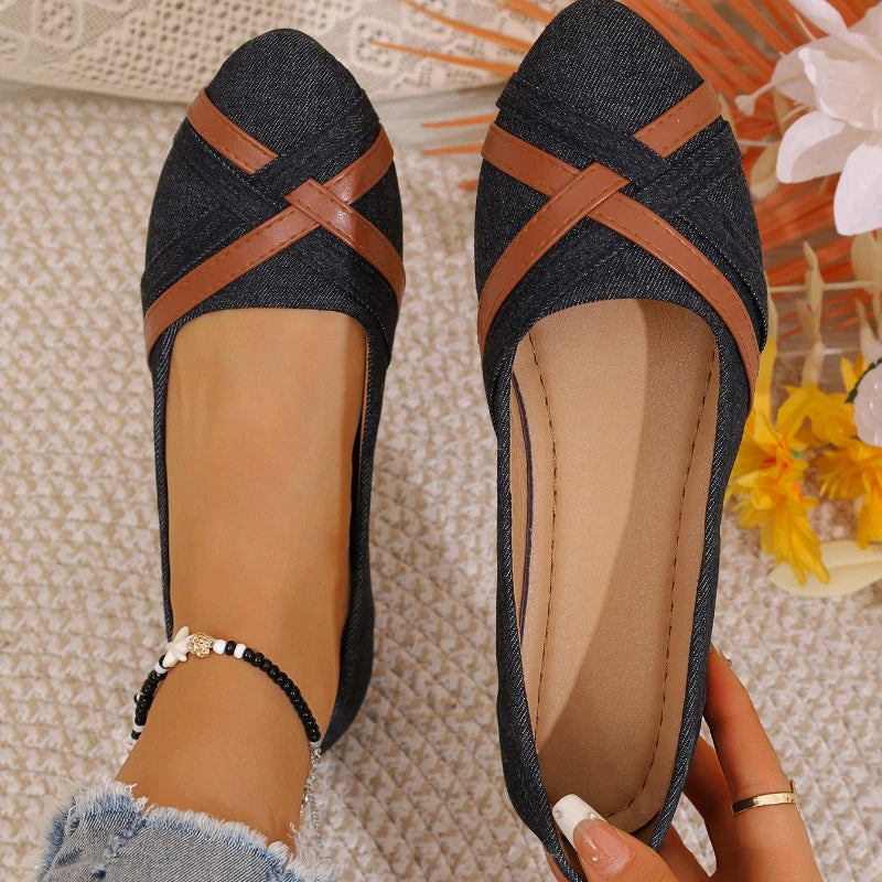 2025 Spring and Autumn New Fashionable Breathable Comfortable Flat Shoes anti Slip Large Women'S Shoes Casual Shoes
